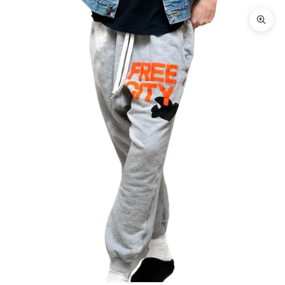 Freecity Large Pocket Sweatpant In Heather Bleachout/Electric Orange S